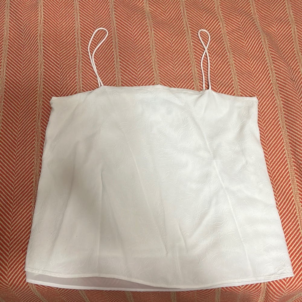 Theory viscose white textured tank